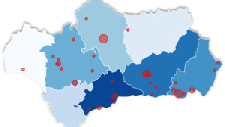 El mapa de los rebrotes de coronavirus en Andalucía